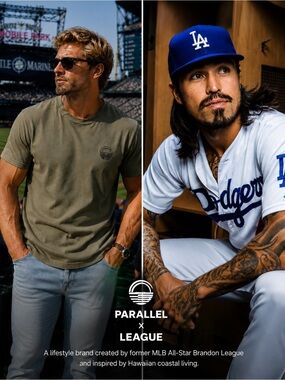 PARALLEL X LEAGUE Simon Army Green Logo Tee Relaxed Fit Casual Streetwear Cotton